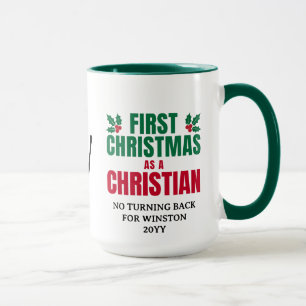 EERSTE KERST CHRISTENEN Aangepaste Monogram Mok