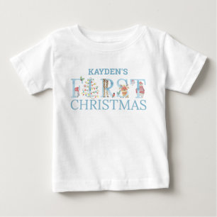 Eerste kerst Cute dierlijke letters jongensnaam