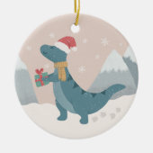 Eerste kerst dinosaurus keramisch ornament (Voorkant)