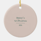 Eerste kerst dinosaurus keramisch ornament (Achterkant)