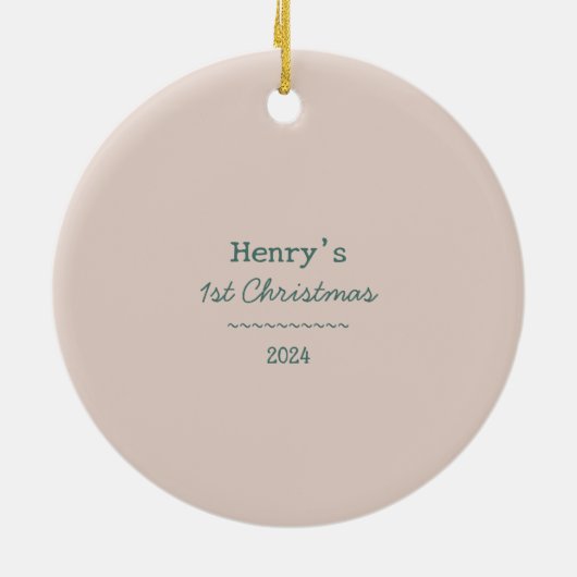 Eerste kerst dinosaurus keramisch ornament (Achterkant)