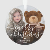 Eerste kerst eenvoudige script baby foto ornament (achterkant)