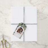Eerste kerst Elegant Greenery Arch Foto Cadeaulabel (Met Touw)