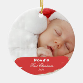 Eerste Kerst Elegante Baby Foto Keramische Ornamen Keramisch Ornament