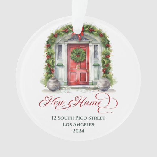 Eerste kerst Elegante Gemonogrammeerde Nieuwe Thui Ornament (voorkant)