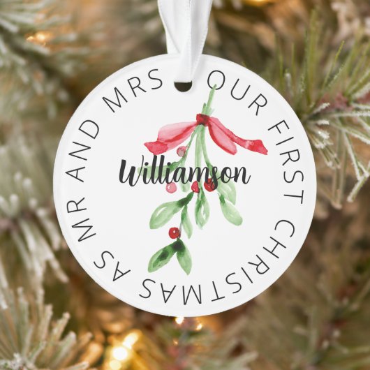 Eerste kerst en Mr en Mrs Custom Ornament (Boom)