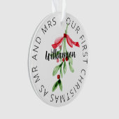 Eerste kerst en Mr en Mrs Custom Ornament (voorkant)