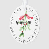 Eerste kerst en Mr en Mrs Custom Ornament (voorkant)