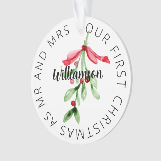 Eerste kerst en Mr en Mrs Custom Ornament (voorkant)
