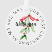 Eerste kerst en Mr en Mrs Custom Ornament (voorkant)