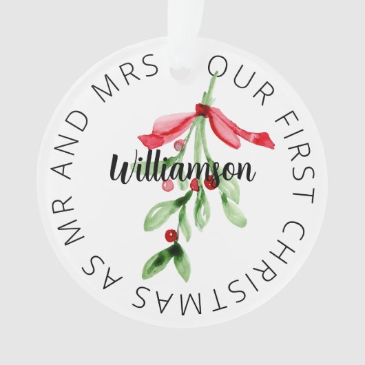 Eerste kerst en Mr en Mrs Custom Ornament (voorkant)