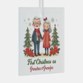 Eerste kerst feestelijke grootouder Keepsake Glas Ornament (Voorkant Rechts)