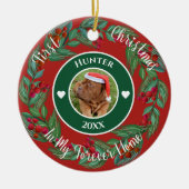 Eerste Kerst Forever Home Pet Wreath Ornament (Voorkant)