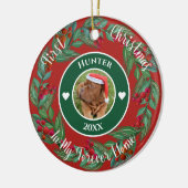 Eerste Kerst Forever Home Pet Wreath Ornament (Links)