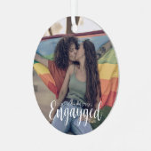 Eerste kerst geëngageerde Gay Pride gepersonalisee Metalen Ornament (Voorkant links)