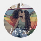 Eerste kerst geëngageerde Gay Pride gepersonalisee Metalen Ornament (Voorkant)