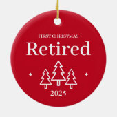 Eerste kerst gepensioneerd rood keramisch ornament (Achterkant)