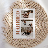 Eerste kerst getrouwd 3 foto modern feestdagenkaart