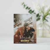 Eerste kerst getrouwd en vrolijk goud | FOTO TOEVO Feestdagenkaart (Staand voorkant)