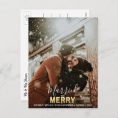 Eerste kerst getrouwd en vrolijk goud | FOTO TOEVO Feestdagenkaart (Voorkant / Achterkant)