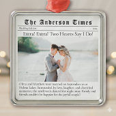 Eerste kerst getrouwd | huwelijksaankondiging metalen ornament