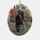 Eerste kerst Getrouwd met de heer en mevrouw Botan Keramisch Ornament (Rechts)