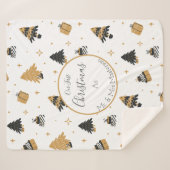 Eerste kerst Getrouwd met meneer en mevrouw Custom Sherpa Deken (Voorkant (horizontaal))