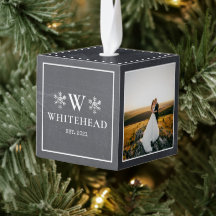 Eerste kerst getrouwd multi foto monogram