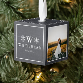 Eerste kerst getrouwd multi foto monogram decoratie