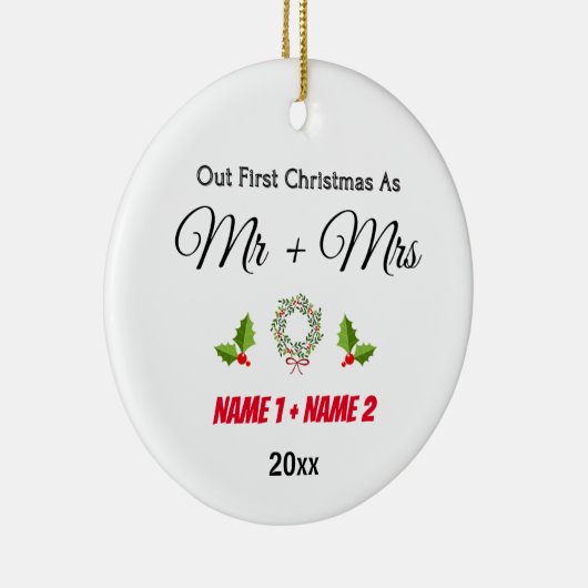 Eerste kerst getrouwd Ornament - getrouwd cadeau (Rechts)