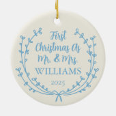 Eerste kerst getrouwd ornament met afbeelding (Achterkant)