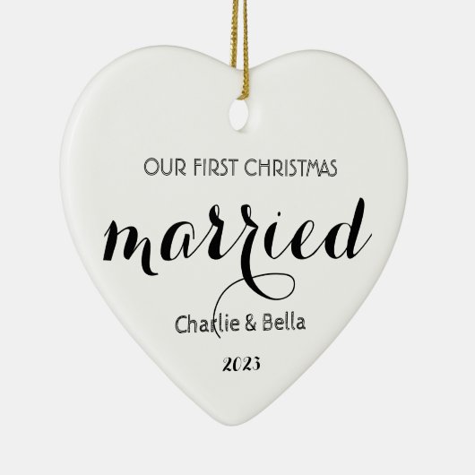 Eerste kerst getrouwd Ornament - Wedding Keepsak (Rechts)