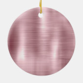 Eerste kerst getrouwd roos blush gouden druppels keramisch ornament (Achterkant)