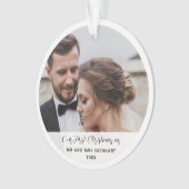 Eerste kerst getrouwd trouwdag foto aandenken ornament (voorkant)