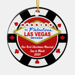 Eerste kerst Getrouwd Vegas Ornament 2024