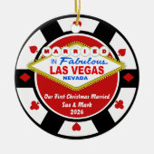 Eerste kerst getrouwd Vegas ornament 2026 (Voorkant)
