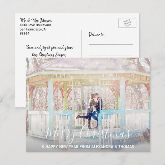 Eerste kerst getrouwd verloofd nieuwjaar | FOTO Feestdagenkaart (Voorkant / Achterkant)