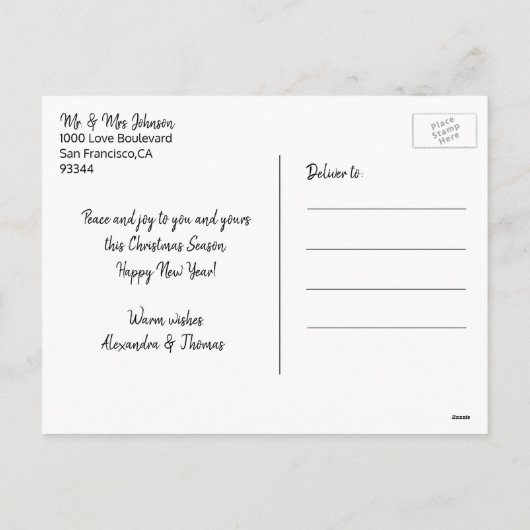 Eerste kerst getrouwd verloofd nieuwjaar | FOTO Feestdagenkaart (Achterkant)