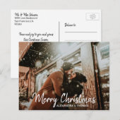 Eerste kerst getrouwd verloofd wit | FOTO Feestdagenkaart (Voorkant / Achterkant)