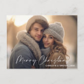 Eerste kerst getrouwd verloofd wit | FOTO Feestdagenkaart (Voorkant)