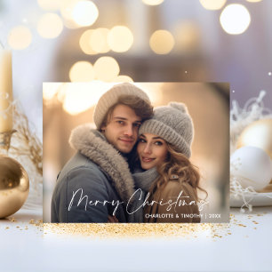 Eerste kerst getrouwd verloofd wit FOTO Feestdagenkaart