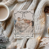 Eerste kerst getrouwde boog foto kerst feestdagenkaart