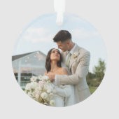 Eerste kerst getrouwde foto en datum keramiek ornament (achterkant)