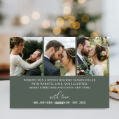 Eerste kerst getrouwde script 6 fotocollage feestdagenkaart