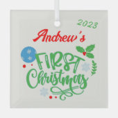 Eerste kerst  glas ornament (Voorkant)