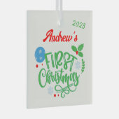 Eerste kerst  glas ornament (Voorkant Rechts)