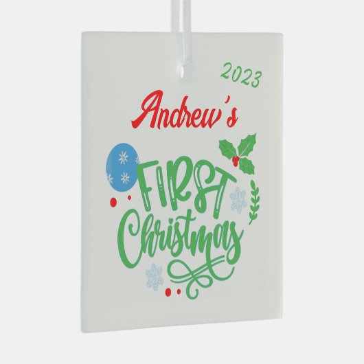 Eerste kerst glas ornament (Voorkant Rechts)