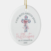 Eerste kerst Godmother Keep sake God Bless Keramisch Ornament (Rechts)