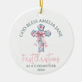Eerste kerst Godmother Keep sake God Bless Keramisch Ornament (Voorkant)