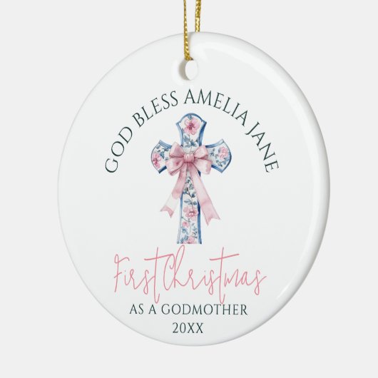Eerste kerst Godmother Keep sake God Bless Keramisch Ornament (Links)